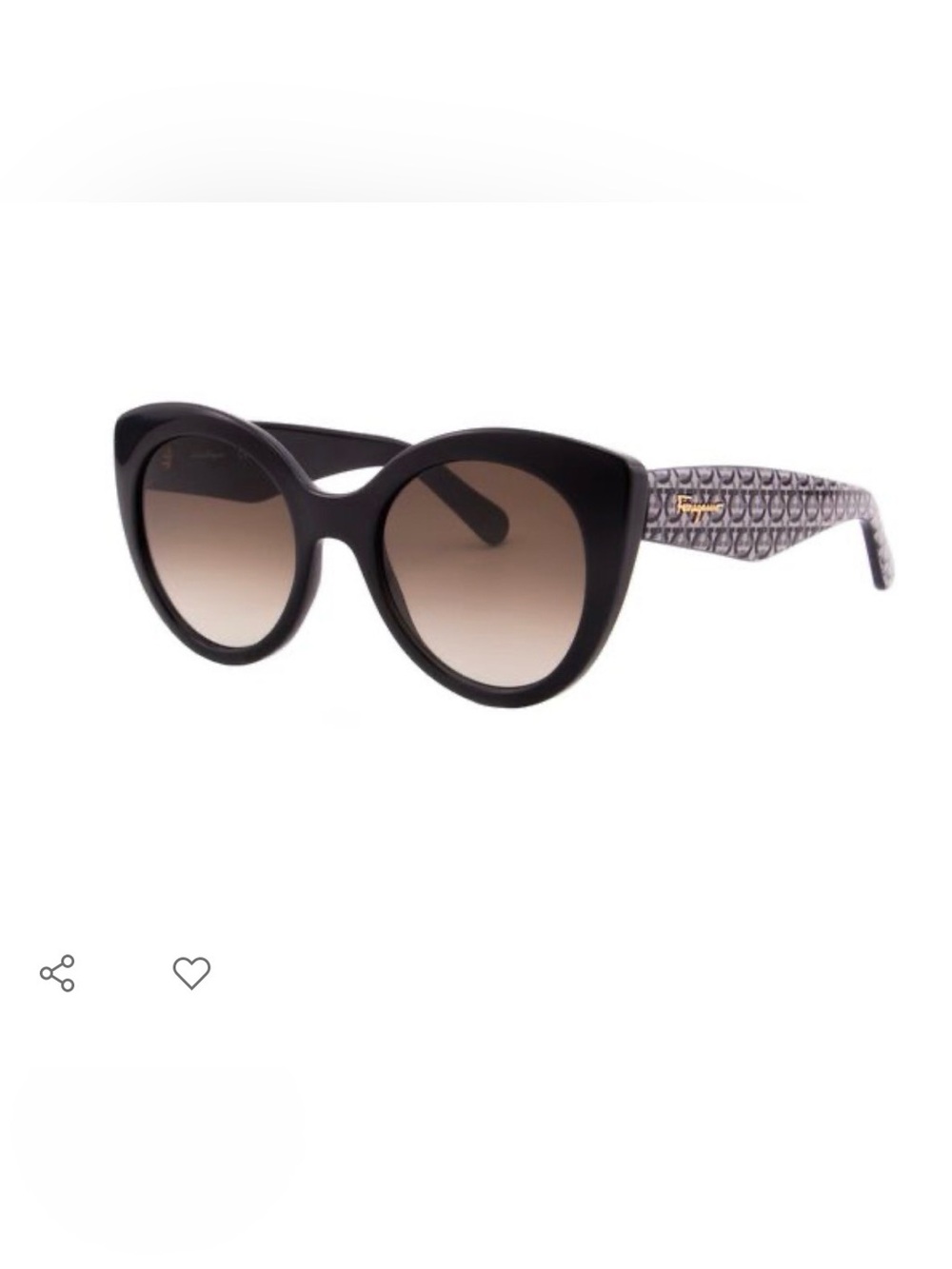 FERRAGAMO Cat eye Pattern Temples New Full set Sunglasses